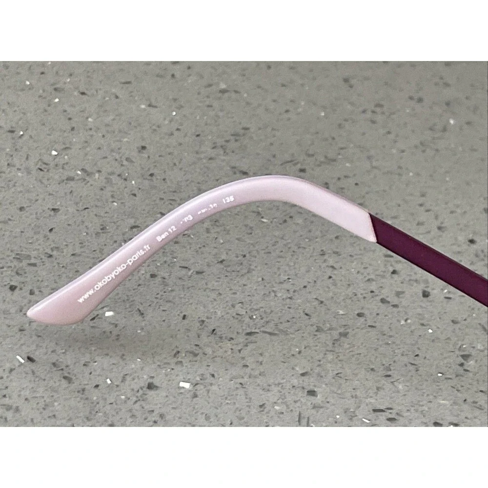 OKO by OKO B12 EYEGLASSES Frames ONLY 49-18-135 Paris France purple silver half